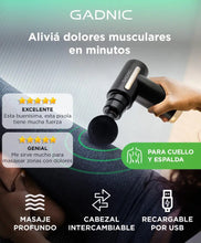 Cargar imagen en el visor de la galería, Pistola Masajeadora Muscular Gadnic · 6 Velocidades 4 Cabezales 🛒