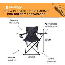 Cargar imagen en el visor de la galería, Kit x2 Sillas Plegables de Camping con Portavaso y Bolso · Hasta 110 kg 🛒