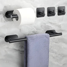 Cargar imagen en el visor de la galería, Set Accesorios de Baño Adhesivos Negro Mate · Sin Perforar · 5 Piezas 🔥35%OFF🔥 🛒