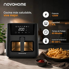 Cargar imagen en el visor de la galería, Freidora de Aire Novohome 4,5 L Digital · Sin Aceite 1200W 🛒