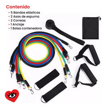 Cargar imagen en el visor de la galería, Kit Bandas Elásticas con Manijas · Gimnasio en Casa · 11 Piezas 🔥35%OFF🔥 🛒