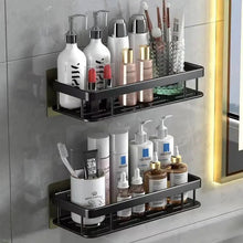 Cargar imagen en el visor de la galería, Pack x2 Estantes Adhesivos para Ducha · Negro Mate · Sin Perforar 🔥35%OFF🔥 🛒