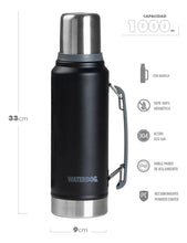 Cargar imagen en el visor de la galería, Termo Waterdog Ombú 1 Litro Acero Inoxidable · Pico Cebador · Caliente 8 h 🛒
