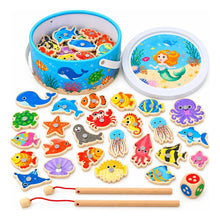 Cargar imagen en el visor de la galería, Juego de Pesca de Madera 38 Piezas + 2 Cañas · Didáctico Montessori 🛒