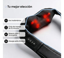 Cargar imagen en el visor de la galería, Masajeador Cervical Shiatsu Inalámbrico Femmto · Con Calor 🔥35%OFF🔥 🛒