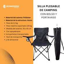 Cargar imagen en el visor de la galería, Kit x2 Sillas Plegables de Camping con Portavaso y Bolso · Hasta 110 kg 🛒