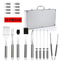 Cargar imagen en el visor de la galería, Set Asador Unex 19 Piezas Acero Inoxidable con Maletín de Aluminio 🛒