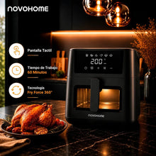 Cargar imagen en el visor de la galería, Freidora de Aire Novohome 4,5 L Digital · Sin Aceite 1200W 🛒