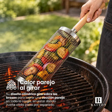 Cargar imagen en el visor de la galería, Canasto Giratorio para Asar Verduras y Achuras · Acero Inoxidable 🛒