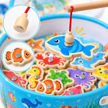 Cargar imagen en el visor de la galería, Juego de Pesca de Madera 38 Piezas + 2 Cañas · Didáctico Montessori 🛒