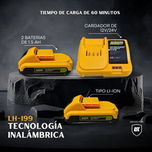 Cargar imagen en el visor de la galería, Taladro Atornillador Percutor Inalámbrico Garden Plus · 2 Baterías + Maletín 🛒
