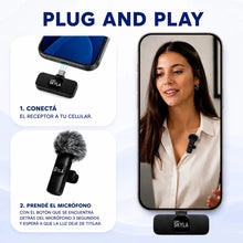 Cargar imagen en el visor de la galería, Micrófono Corbatero Inalámbrico x2 para Celular · USB-C y iPhone 🛒