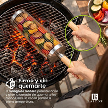 Cargar imagen en el visor de la galería, Canasto Giratorio para Asar Verduras y Achuras · Acero Inoxidable 🛒