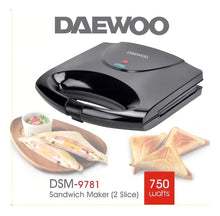 Cargar imagen en el visor de la galería, Sandwichera Tostadora Eléctrica Daewoo · Antiadherente 750W 🛒
