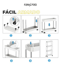 Cargar imagen en el visor de la galería, Carrito Organizador Angosto 4 Niveles con Ruedas · Cocina y Baño 🔥35%OFF🔥 🛒