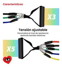 Cargar imagen en el visor de la galería, Kit Bandas Elásticas con Manijas · Gimnasio en Casa · 11 Piezas 🔥35%OFF🔥 🛒