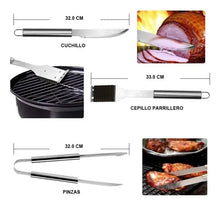 Cargar imagen en el visor de la galería, Set Asador Unex 19 Piezas Acero Inoxidable con Maletín de Aluminio 🛒