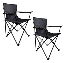 Cargar imagen en el visor de la galería, Kit x2 Sillas Plegables de Camping con Portavaso y Bolso · Hasta 110 kg 🛒